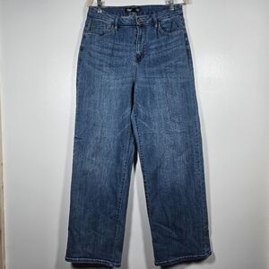 YMI Ultra High Waist Curvy Fit Wide Leg Blue Denim Jeans Size 13/31